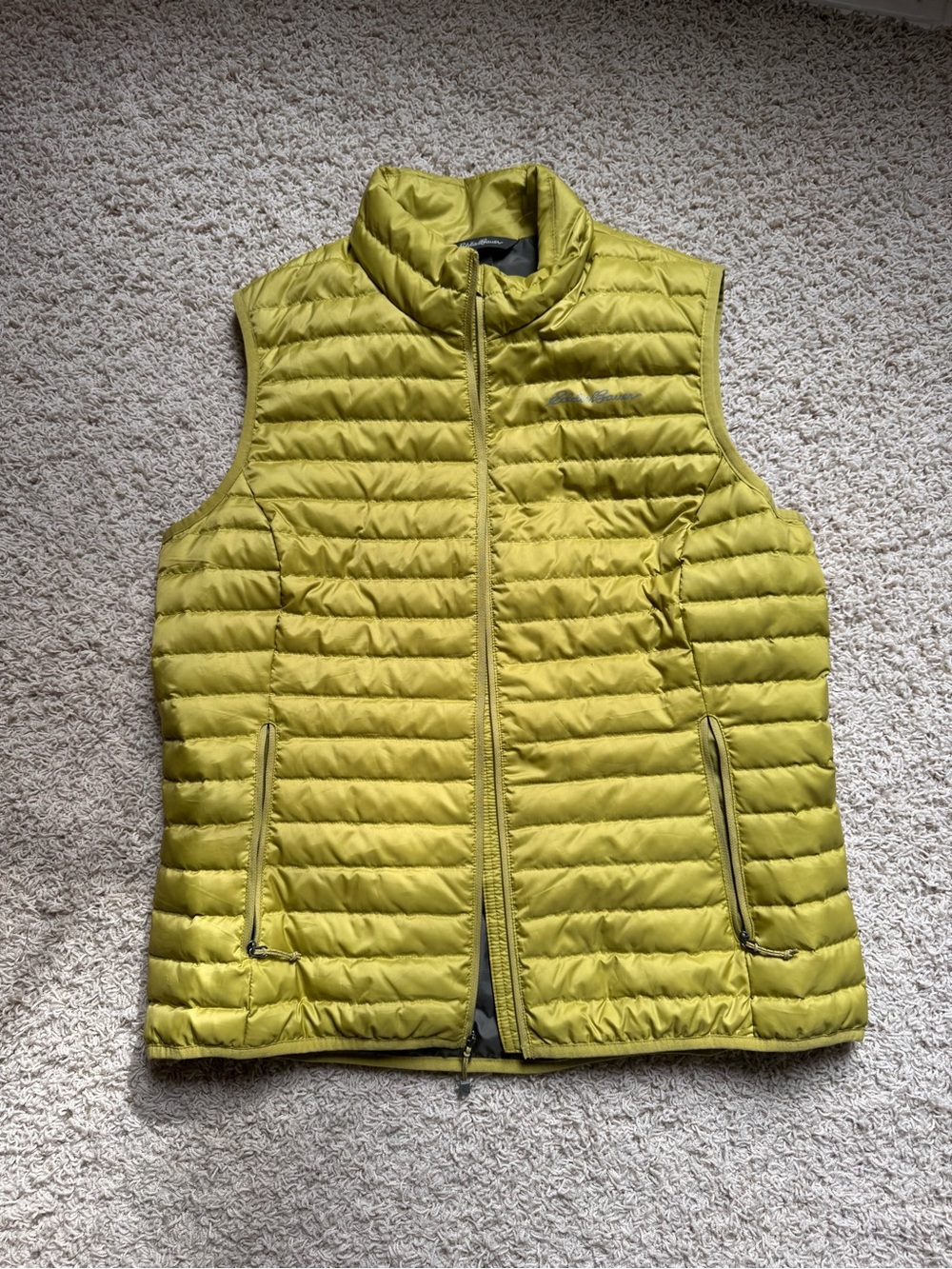 Eddie Bauer EB550 NWOT Women’s Down Puffer Vest Chartreuse Green Size L